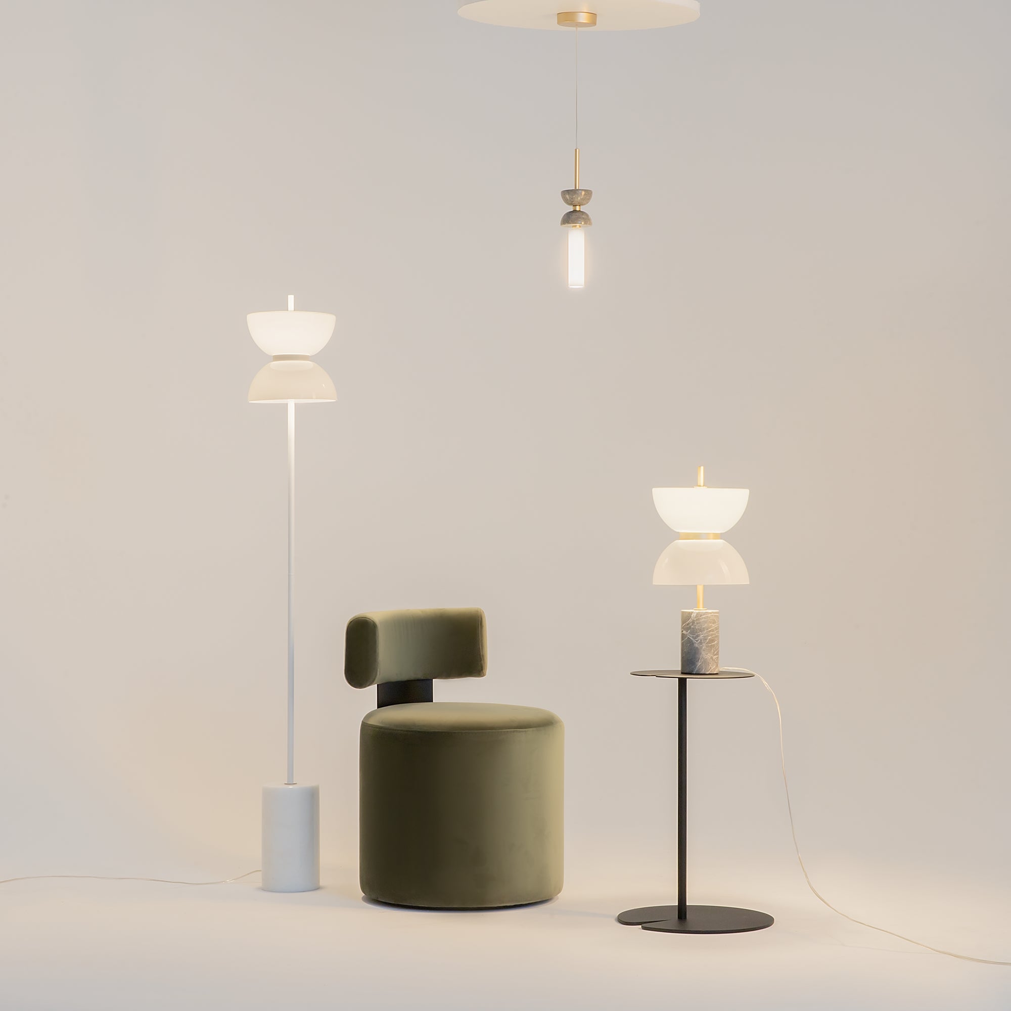 Maytoni Lampa wisząca Kyoto - Metal + marmur - Czarny MOD178PL-01B