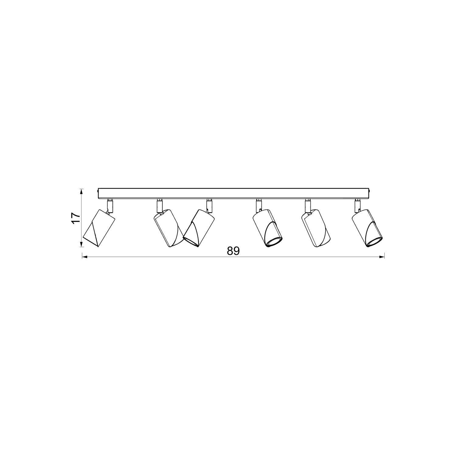 spot Shift line bar 900, beige/gold 6xGU10