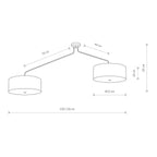 Nowodvorski Lampa przysufitowa HAWK 25W only LED 50/60Hz - Tkanina - Szary 6541
