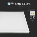 25W Panel LED 600x600mm / Zasilacz wbudowany / Barwa:3000K / Skuteczność 160lm/W