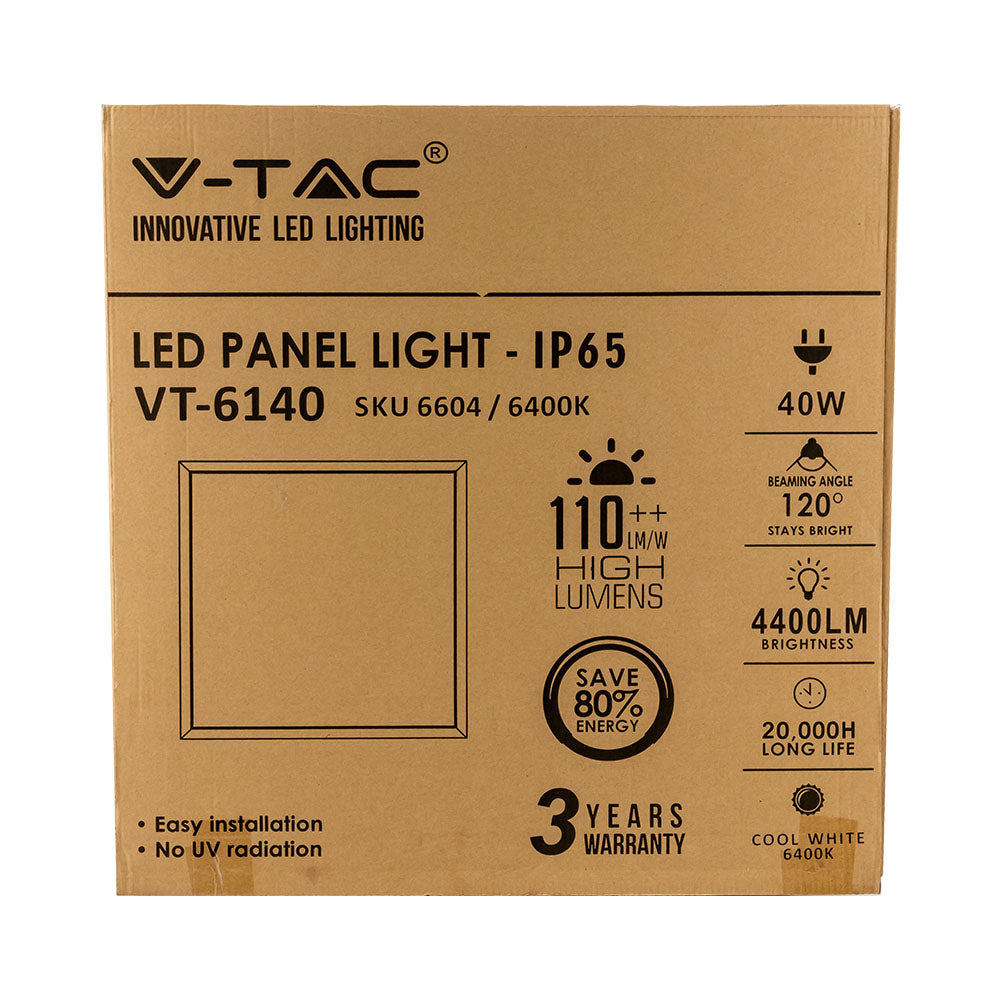 40W Panel LED 600x600mm / Barwa:6400K / IP65 / Opakowanie: 6szt.