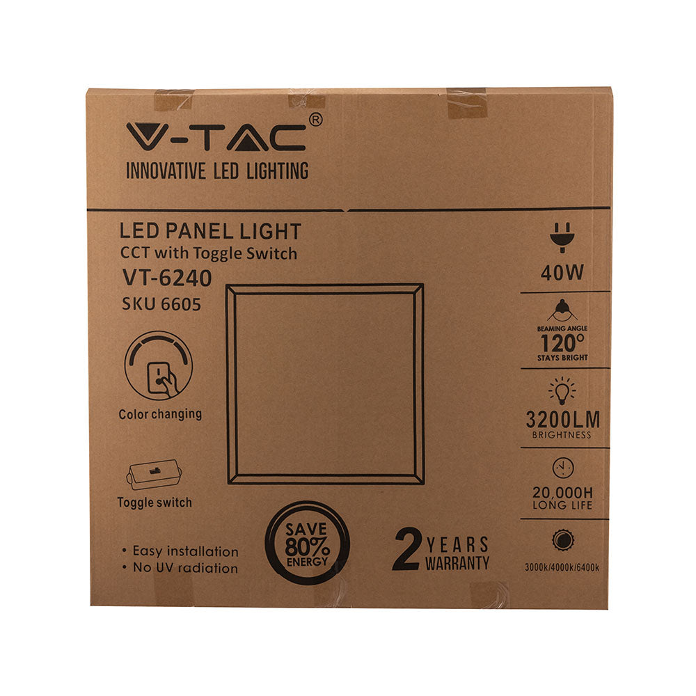 40W Panel LED 600x600mm / Barwa: 3w1 / Opakowanie:6 szt.