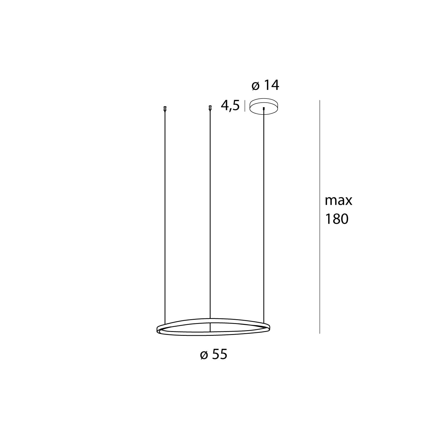 Maxlight Lampa wisząca Cayenne 60cm - Metal - Czarny szczotkowany P0661D