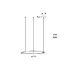 Maxlight Lampa wisząca Cayenne 80cm - Metal - Czarny szczotkowany P0662D