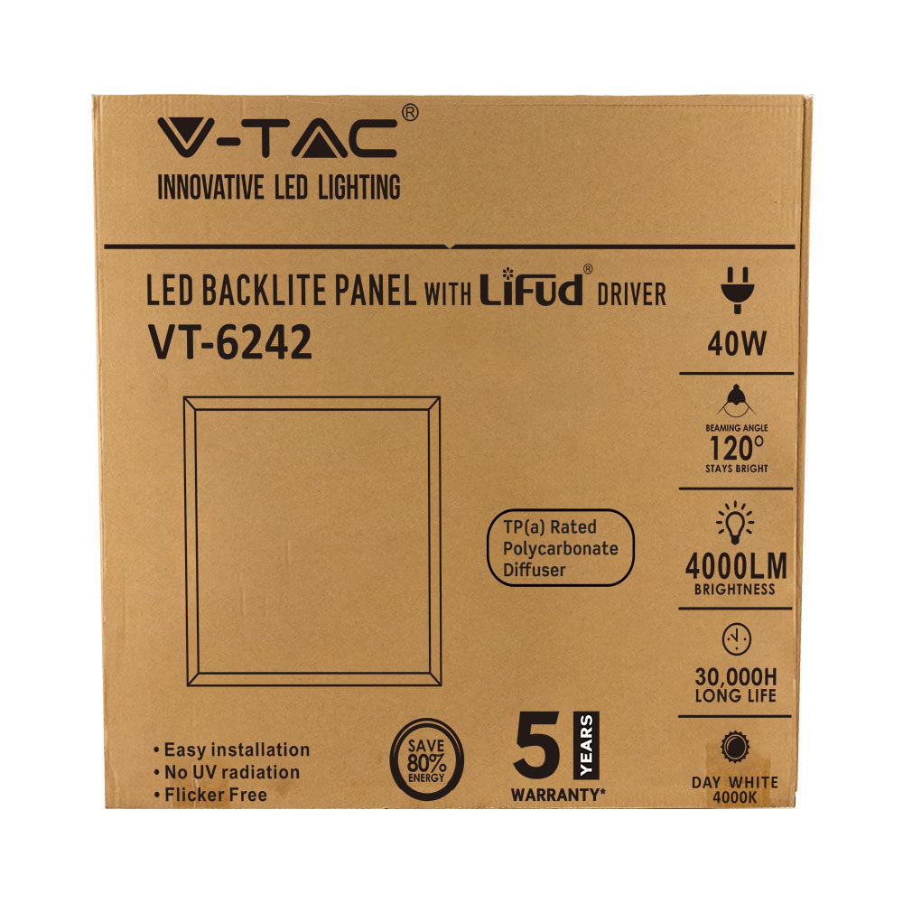 40W Panel LED 600x600mm / Barwa:6400K / 5 Lat gwarancji / Opakowanie: 6szt.