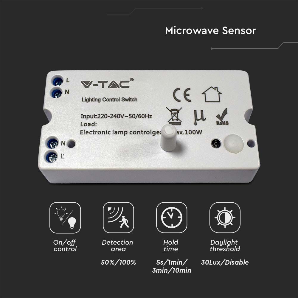 Czujnik mikrofalowy do opraw z serii M Series SS Clips