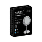 3W Lusterko kosmetyczne na biurko z podświetleniem LED / Zasilanie: 4xAAA / Barwa:6400k