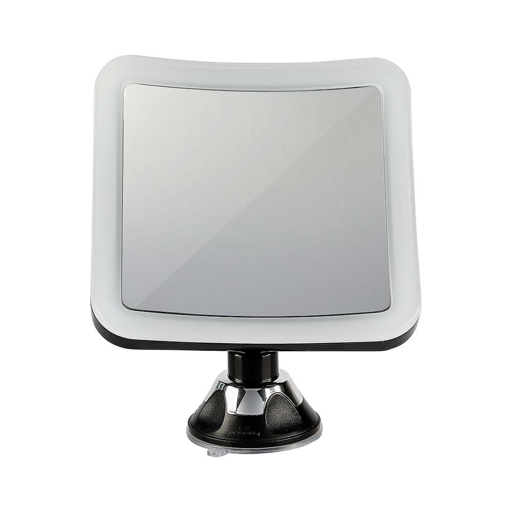3.2W Lusterko kosmetyczne z przyssawką i podświetleniem LED / Zasilanie: 3xAAA / Barwa:6400k