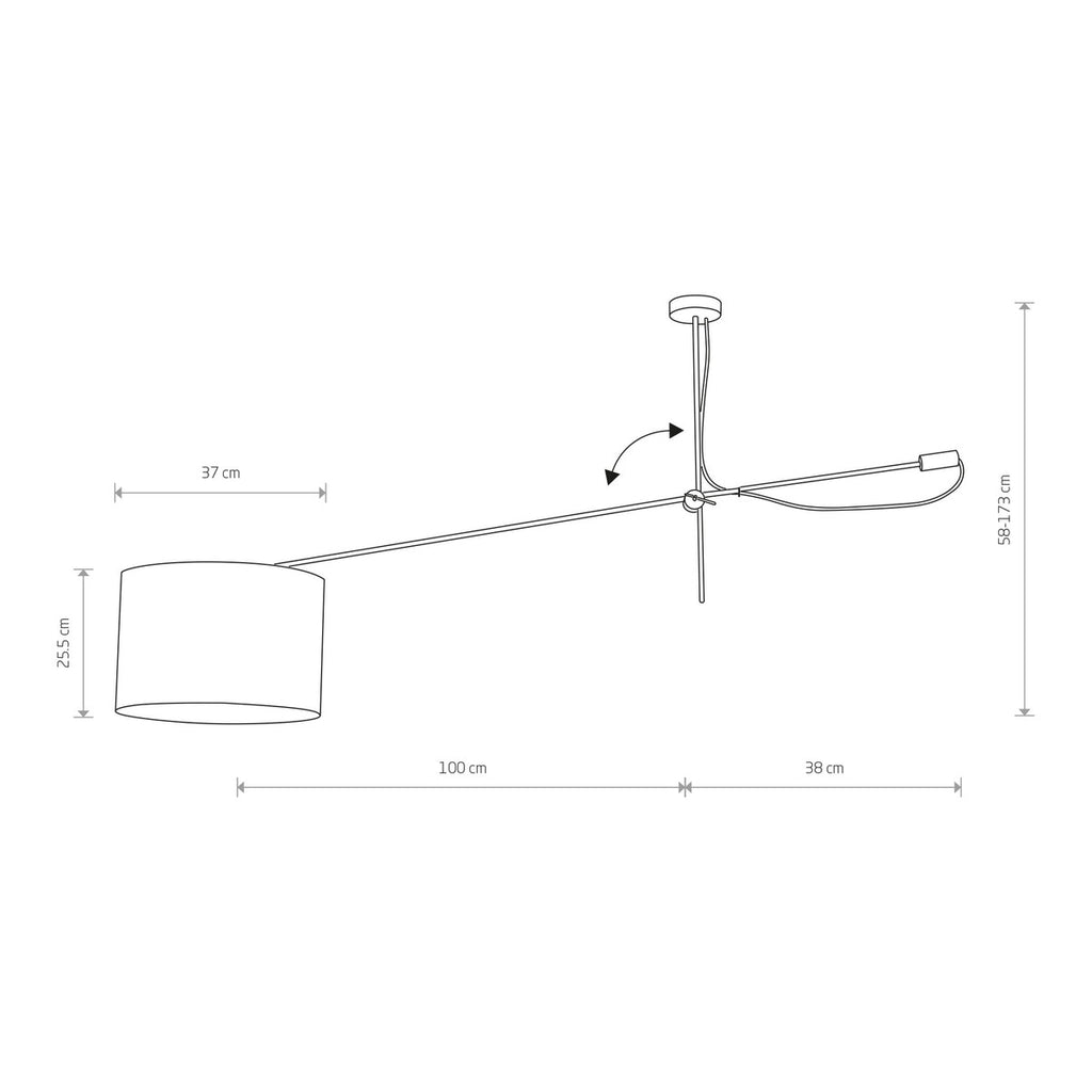 Nowodvorski Lampa przysufitowa VIPER 25W only LED 50/60Hz - Tkanina - Biały 6640