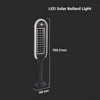 5W Solarny słupek ogrodowy z czujnikiem ruchu / Barwa:4000K / Obudowa: Czarna