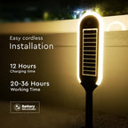 5W Solarny słupek ogrodowy z czujnikiem ruchu / Barwa:3000K / Obudowa: Czarna