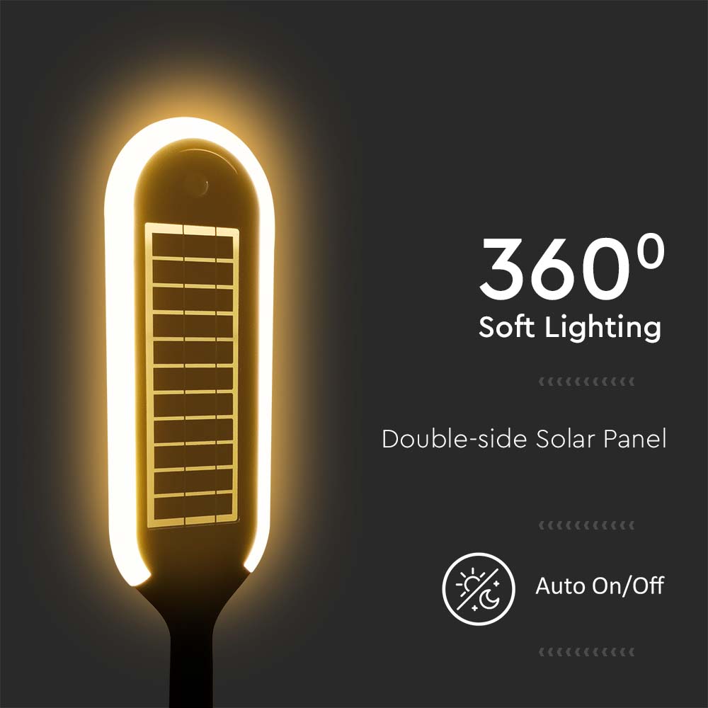5W Solarny słupek ogrodowy z czujnikiem ruchu / Barwa:4000K / Obudowa: Czarna