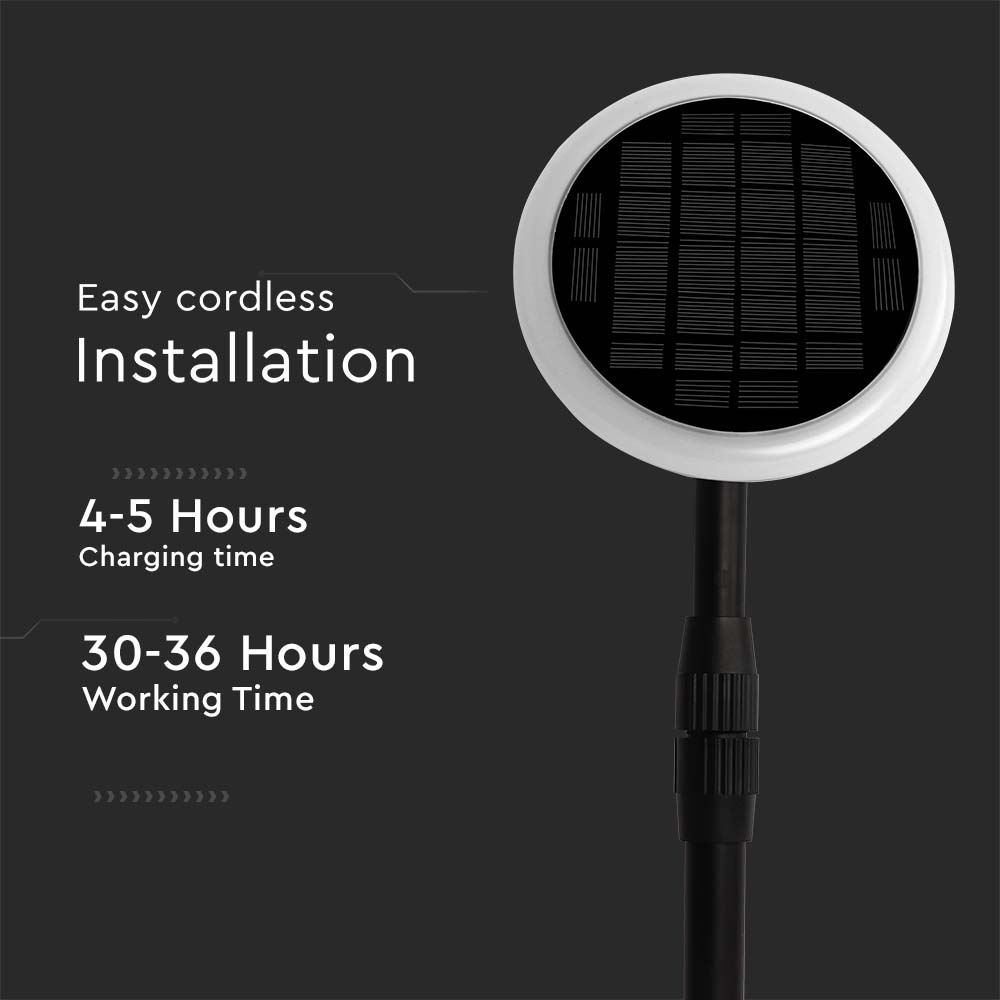 8W Solarny słupek ogrodowy / Barwa:4000K / Obudowa: Czarna