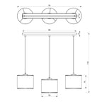 żyrandol Loft shade listwa, black, cylinder shade dia 180, h 150 black 3xE27