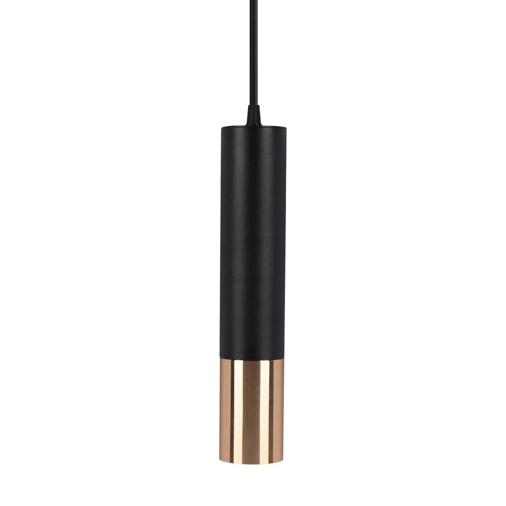 Lampa wisząca / Trzonek:GU10 / Okrągła / Czarna / Złota