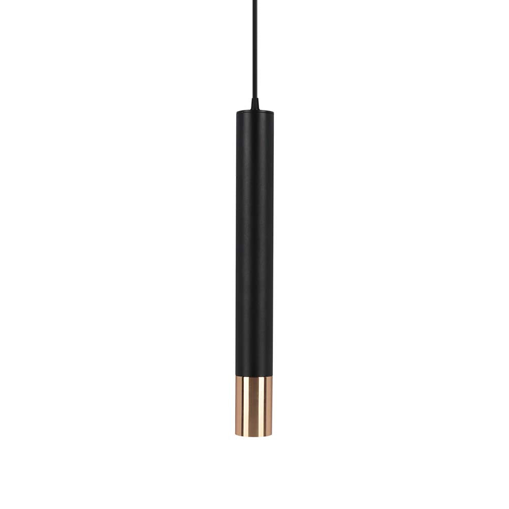 Lampa wisząca / Trzonek:GU10 / Okrągła / Czarna / Złota