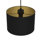 żyrandol Arden black, cylinder shade dia 250, h 170 black/gold 1xE27