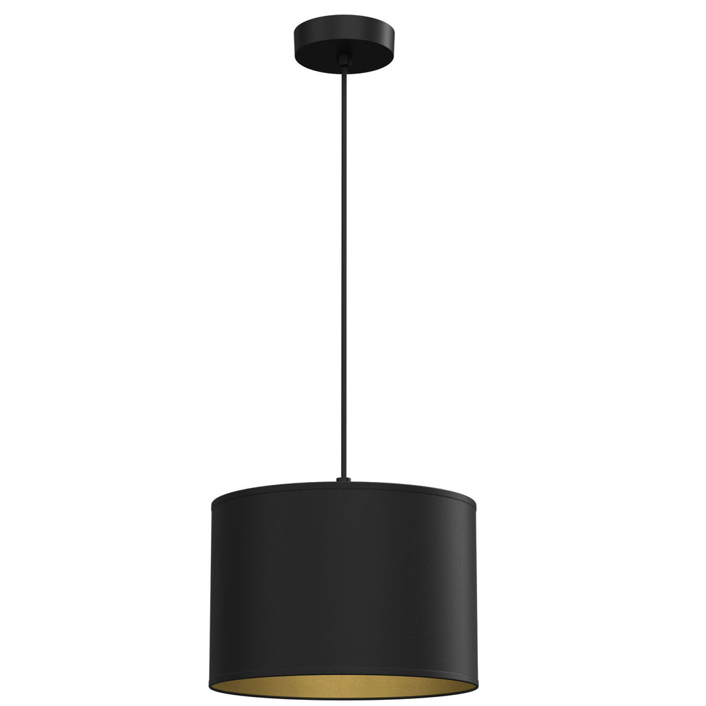 żyrandol Arden black, cylinder shade dia 250, h 170 black/gold 1xE27