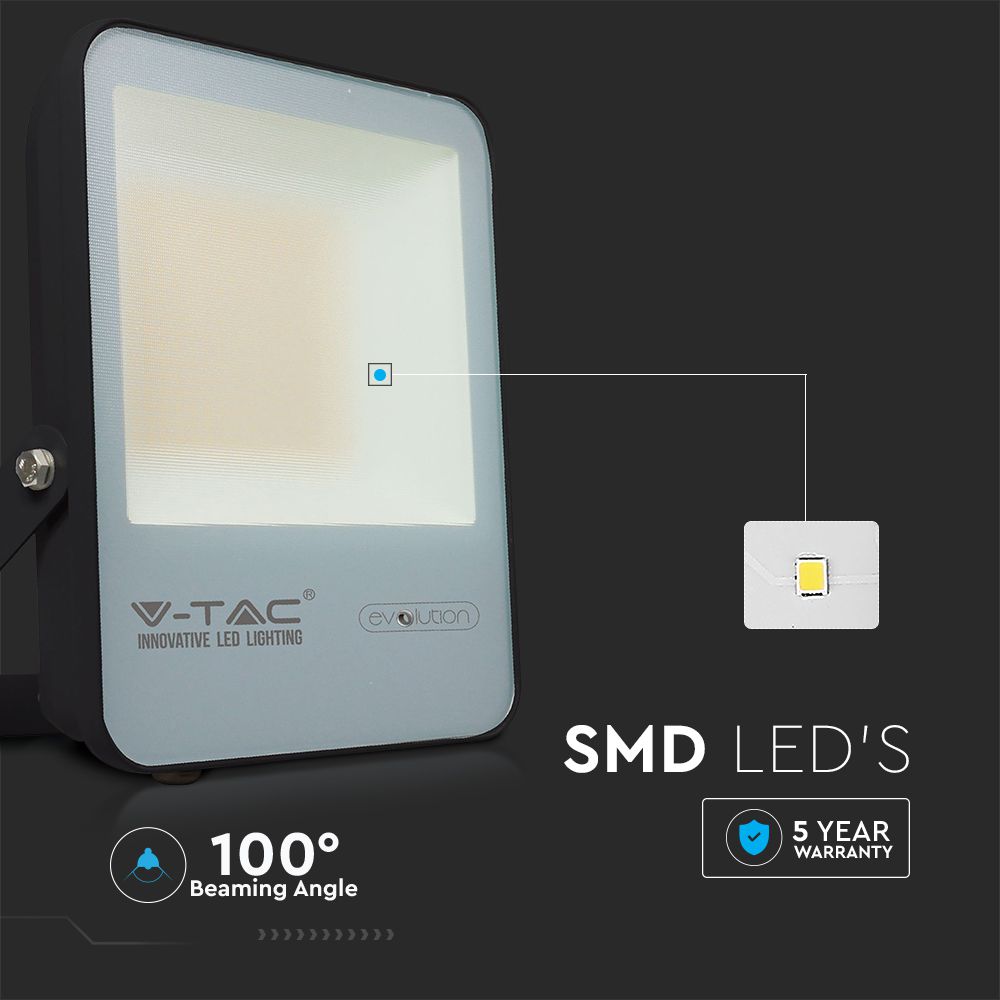 30W Naświetlacz LED SMD / Barwa:6400K / Obudowa: Czarna / Skuteczność 160lm/W