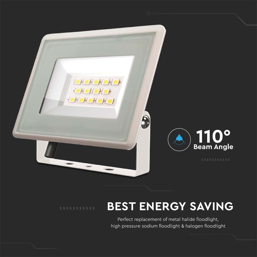 10W Naświetlacz LED / Seria: F-Class / Barwa:3000K / Obudowa: Biała
