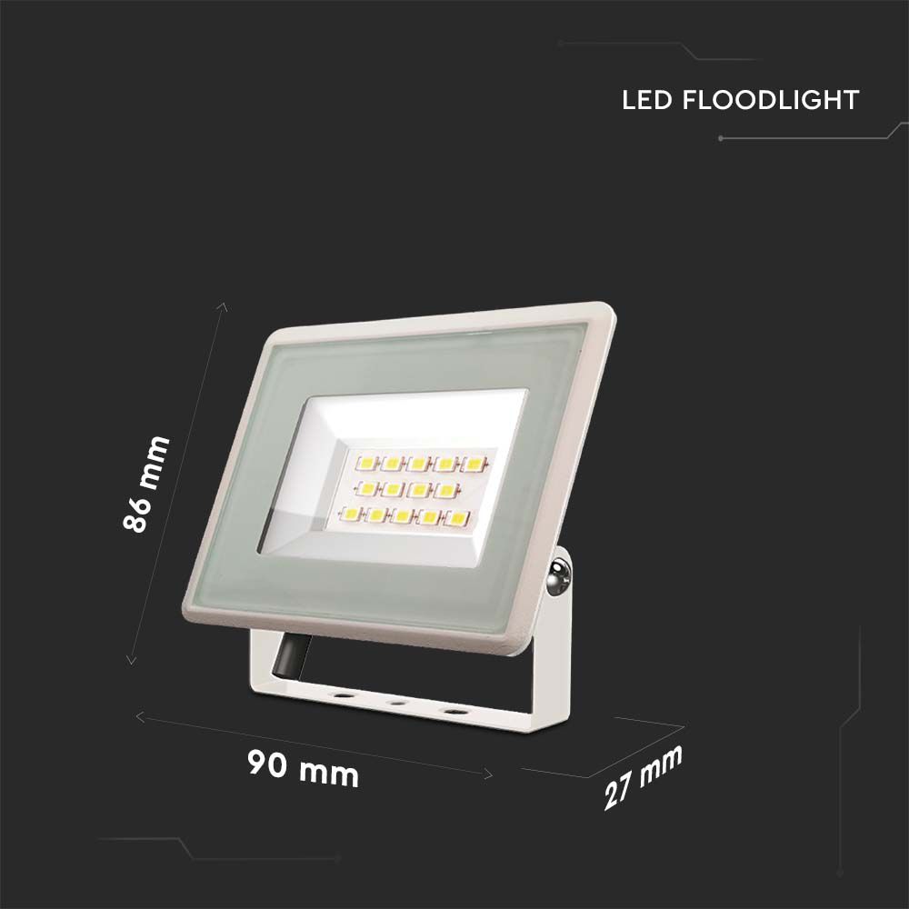 10W Naświetlacz LED / Seria: F-Class / Barwa:6500K / Obudowa: Biała