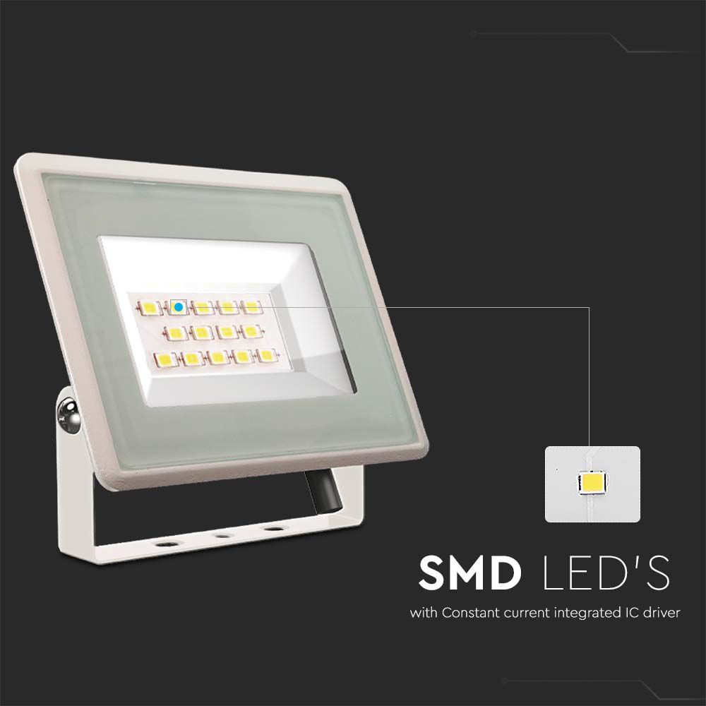 10W Naświetlacz LED / Seria: F-Class / Barwa:6500K / Obudowa: Biała