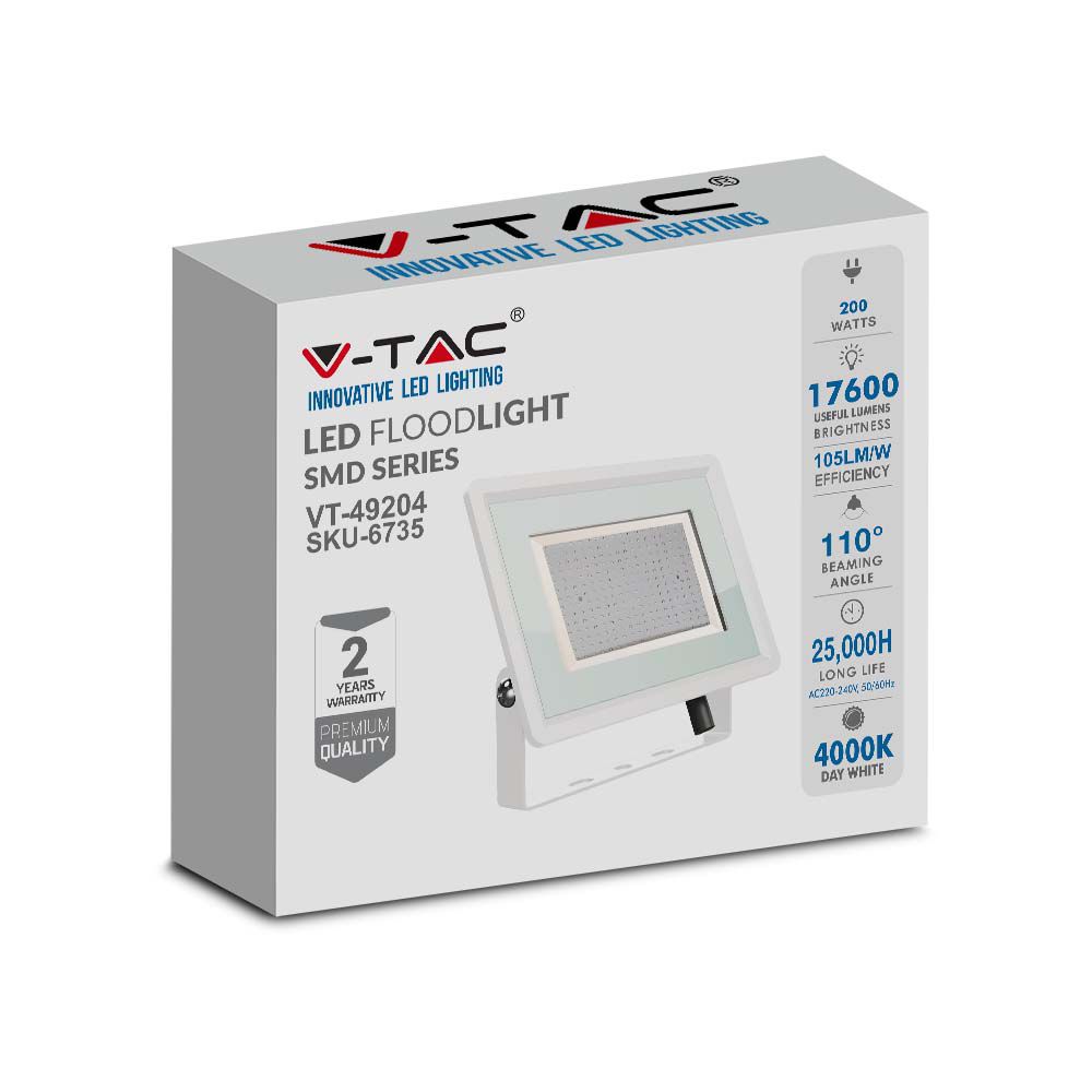 200W Naświetlacz LED / Seria: F-Class / Barwa:4000K / Obudowa: Biała