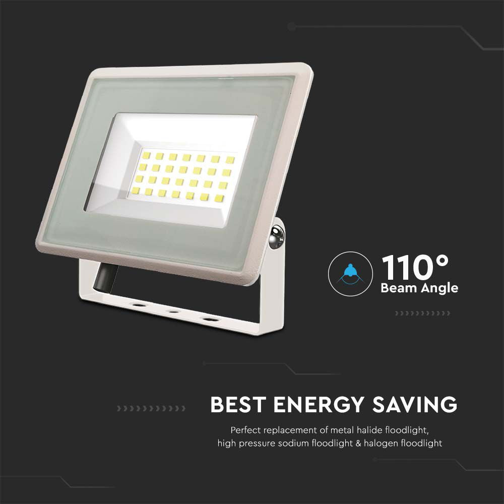 20W Naświetlacz LED / Seria: F-Class / Barwa:6400K / Obudowa: Biała