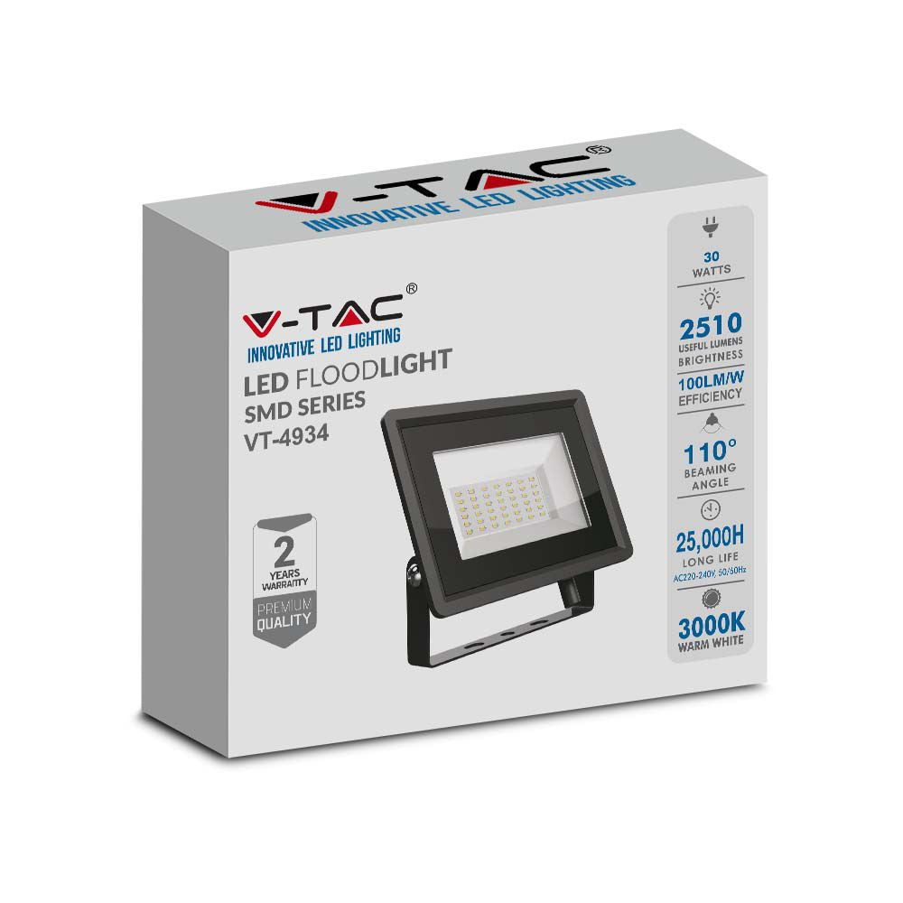 30W Naświetlacz LED / Seria: F-Class / Barwa:3000K / Obudowa: Czarna