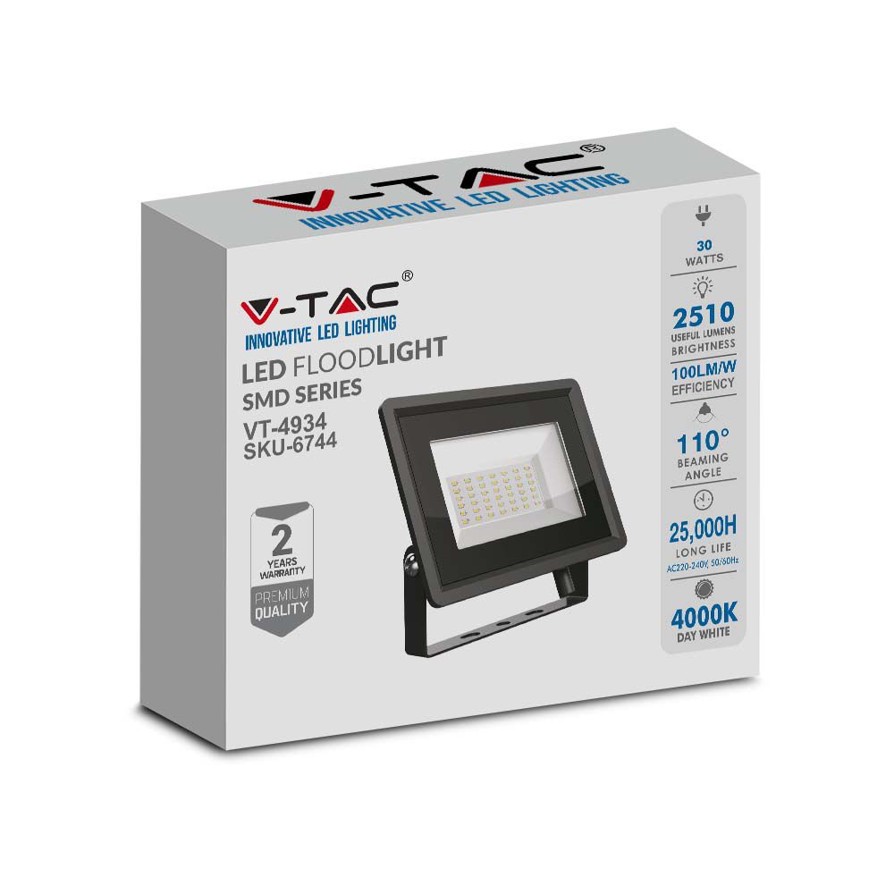 30W Naświetlacz LED / Seria: F-Class / Barwa:4000K / Obudowa: Czarna