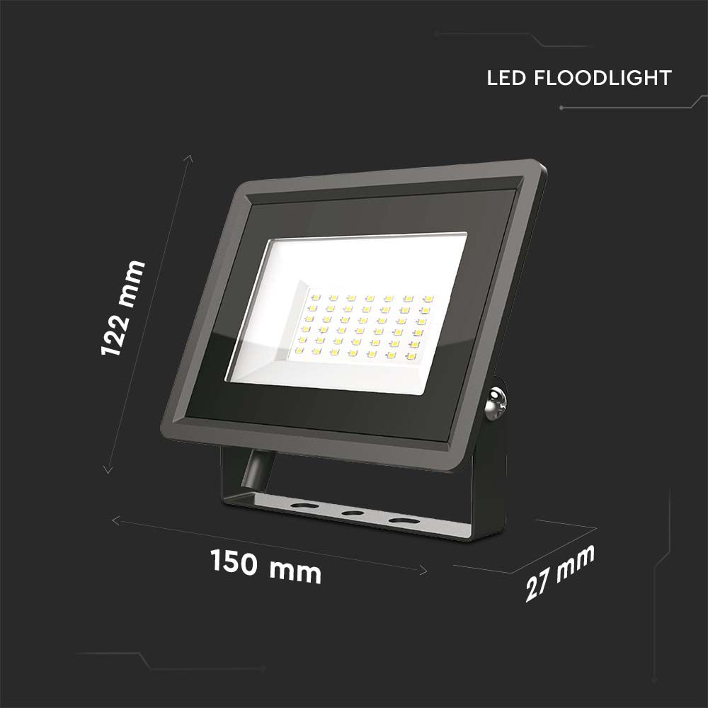 30W Naświetlacz LED / Seria: F-Class / Barwa:6500K / Obudowa: Czarna