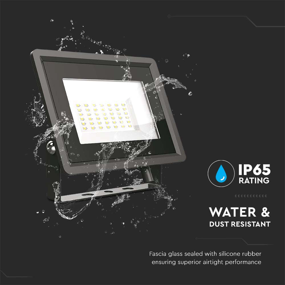 50W Naświetlacz LED / Seria: F-Class / Barwa:3000K / Obudowa: Czarna