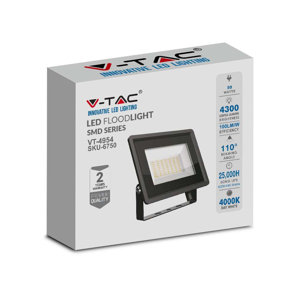 50W Naświetlacz LED / Seria: F-Class / Barwa:4000K / Obudowa: Czarna