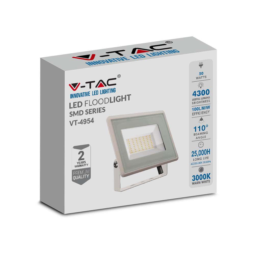 50W Naświetlacz LED / Seria: F-Class / Barwa:3000K / Obudowa: Biała