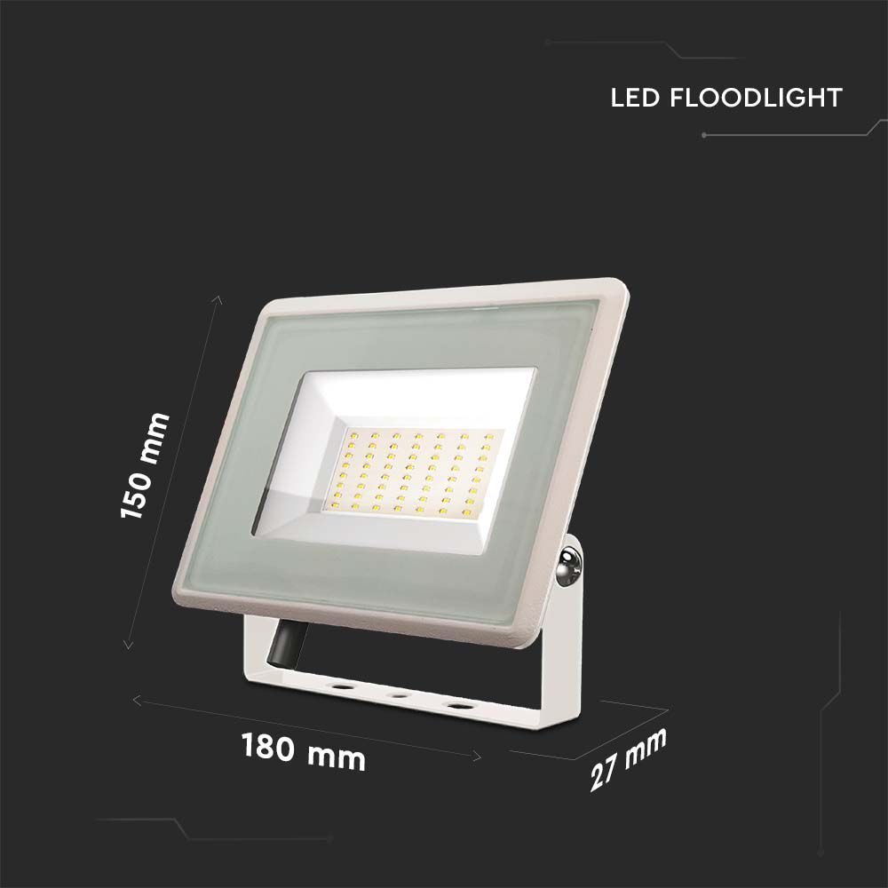 50W Naświetlacz LED / Seria: F-Class / Barwa:6500K / Obudowa: Biała