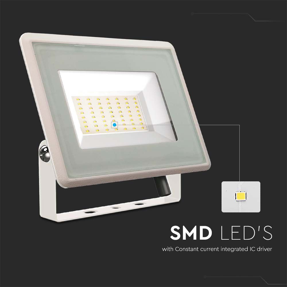 50W Naświetlacz LED / Seria: F-Class / Barwa:6500K / Obudowa: Biała