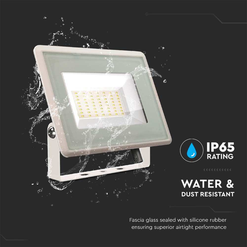 50W Naświetlacz LED / Seria: F-Class / Barwa:6500K / Obudowa: Biała