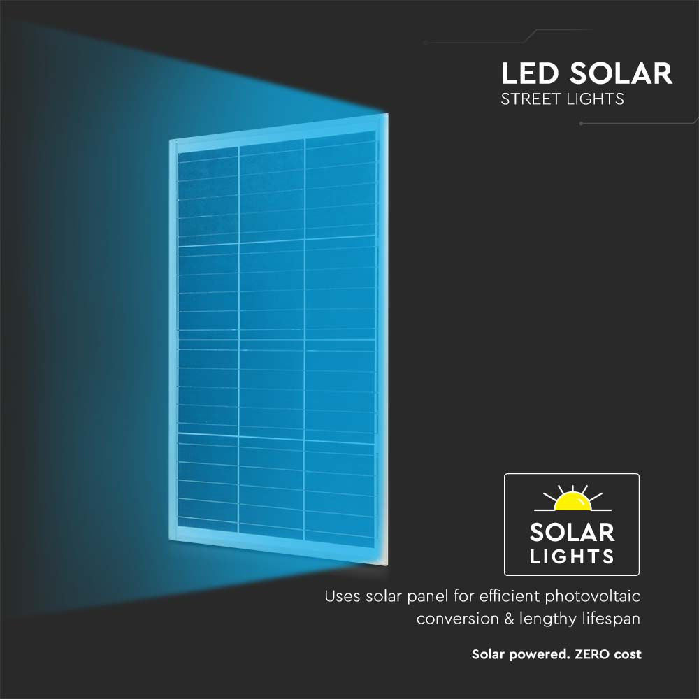 33W Lampa uliczna solarna z czujnikiem ruchu / Barwa:6400K / Obudowa: Srebrna