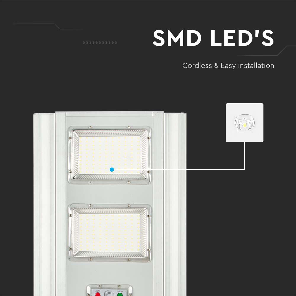 33W Lampa uliczna solarna z czujnikiem ruchu / Barwa:6400K / Obudowa: Srebrna