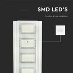 50W Lampa uliczna solarna z czujnikiem ruchu / Barwa:6400K / Obudowa: Srebrna