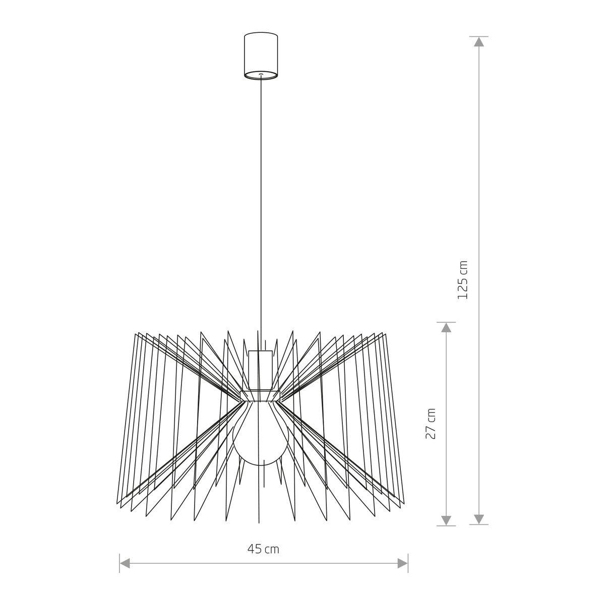 Nowodvorski Lampa wisząca NESS 25W only LED 50/60Hz - Stal lakierowana - Czarny 6768