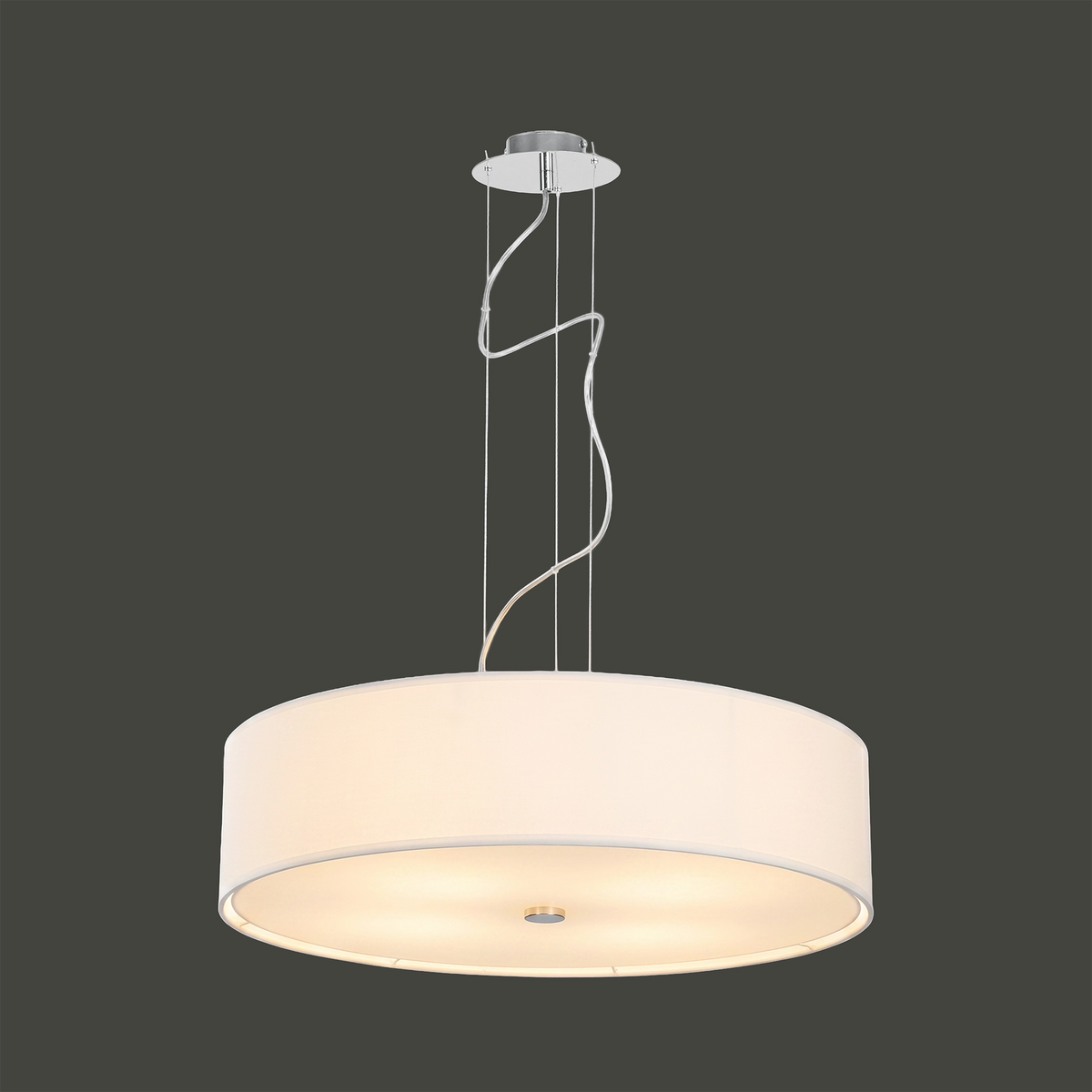 Nowodvorski Lampa wisząca VIVIANE 25W only LED 50/60Hz - Tkanina - Biały 6772 - lampa włączona