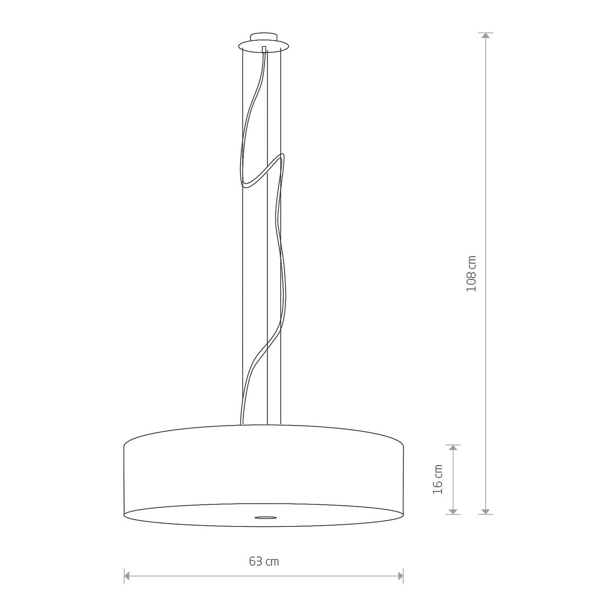 Nowodvorski Lampa wisząca VIVIANE 25W only LED 50/60Hz - Tkanina - Szary 6773