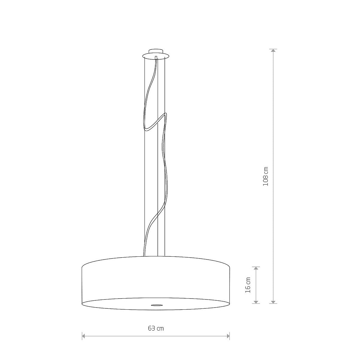Nowodvorski Lampa wisząca VIVIANE 25W only LED 50/60Hz - Tkanina - Czarny 6774
