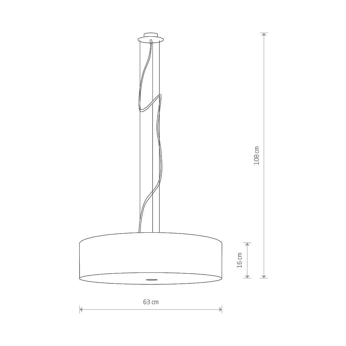 Nowodvorski Lampa wisząca VIVIANE 25W only LED 50/60Hz - Tkanina - Czarny 6774