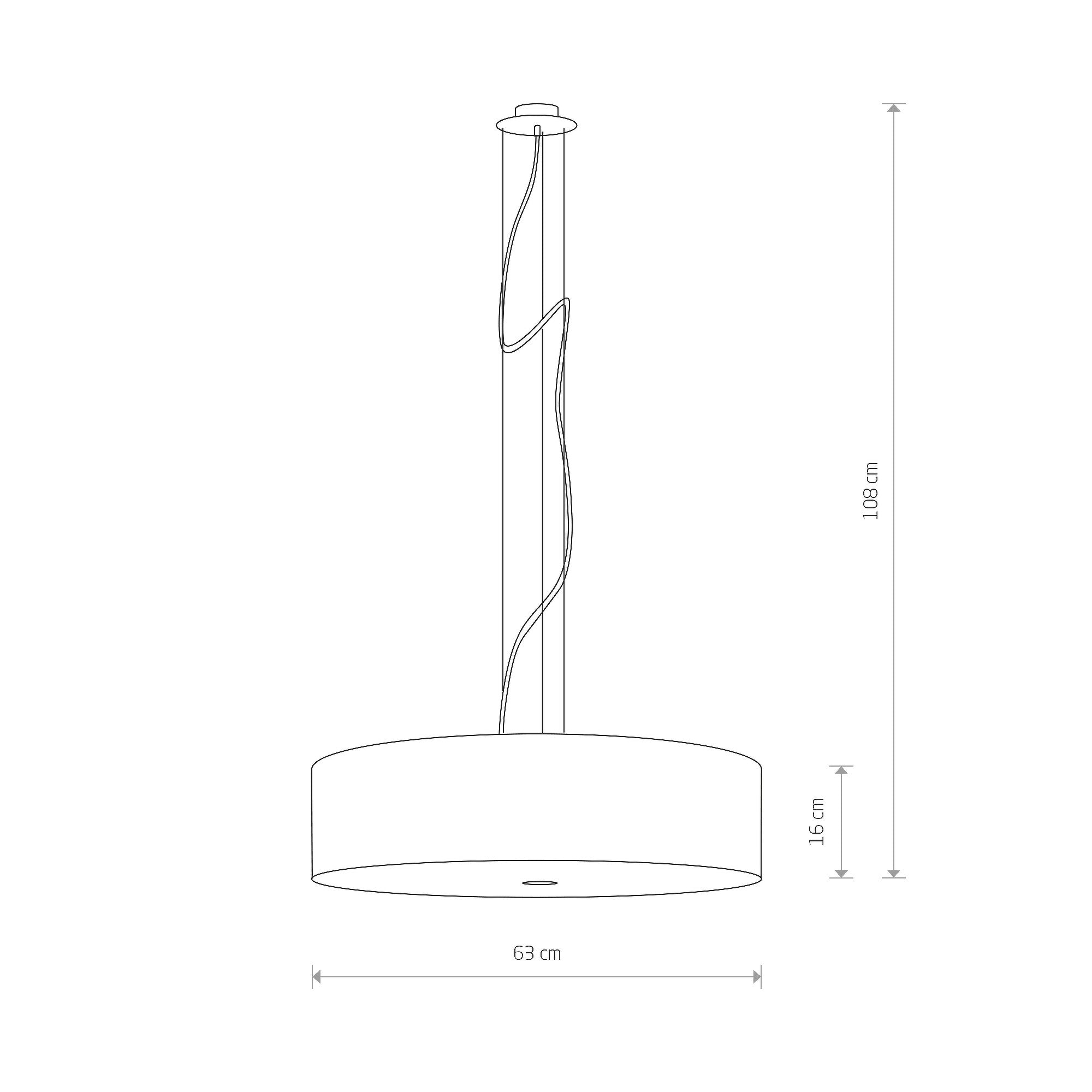 Nowodvorski Lampa wisząca VIVIANE 25W only LED 50/60Hz - Tkanina - Czarny 6774