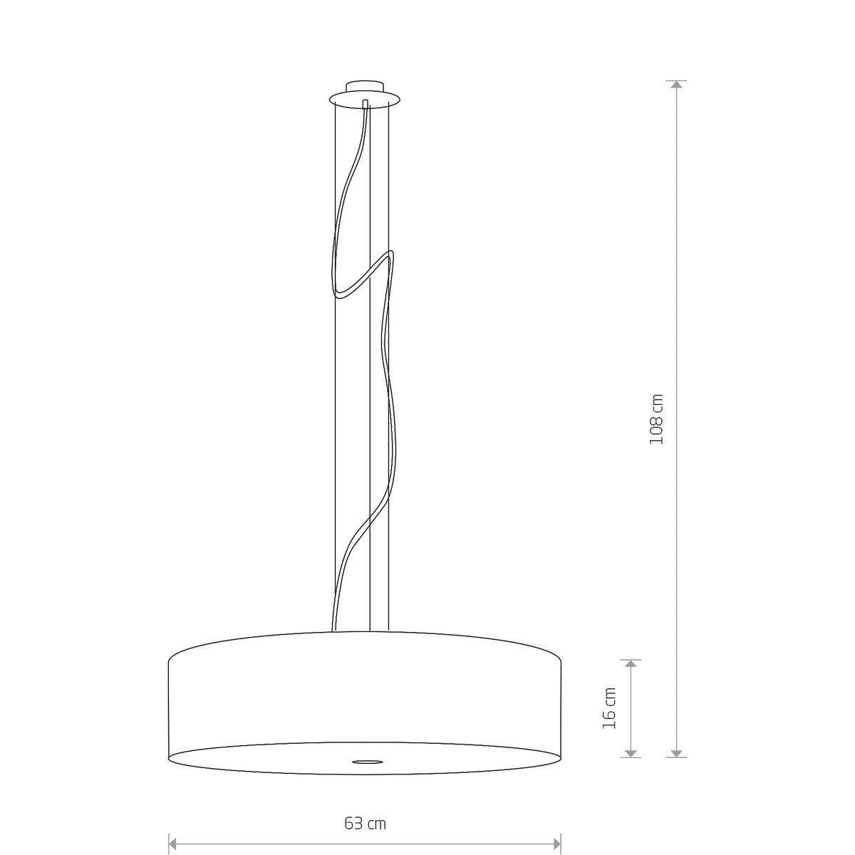 Nowodvorski Lampa wisząca VIVIANE 25W only LED 50/60Hz - Tkanina - Czarny 6774