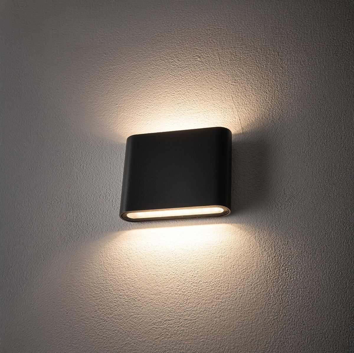 Nowodvorski Lampa ścienna natynkowa SEMI LED 2x3W 50/60Hz IP54 - Szkło - Grafitowy 6775 - lampa włączona