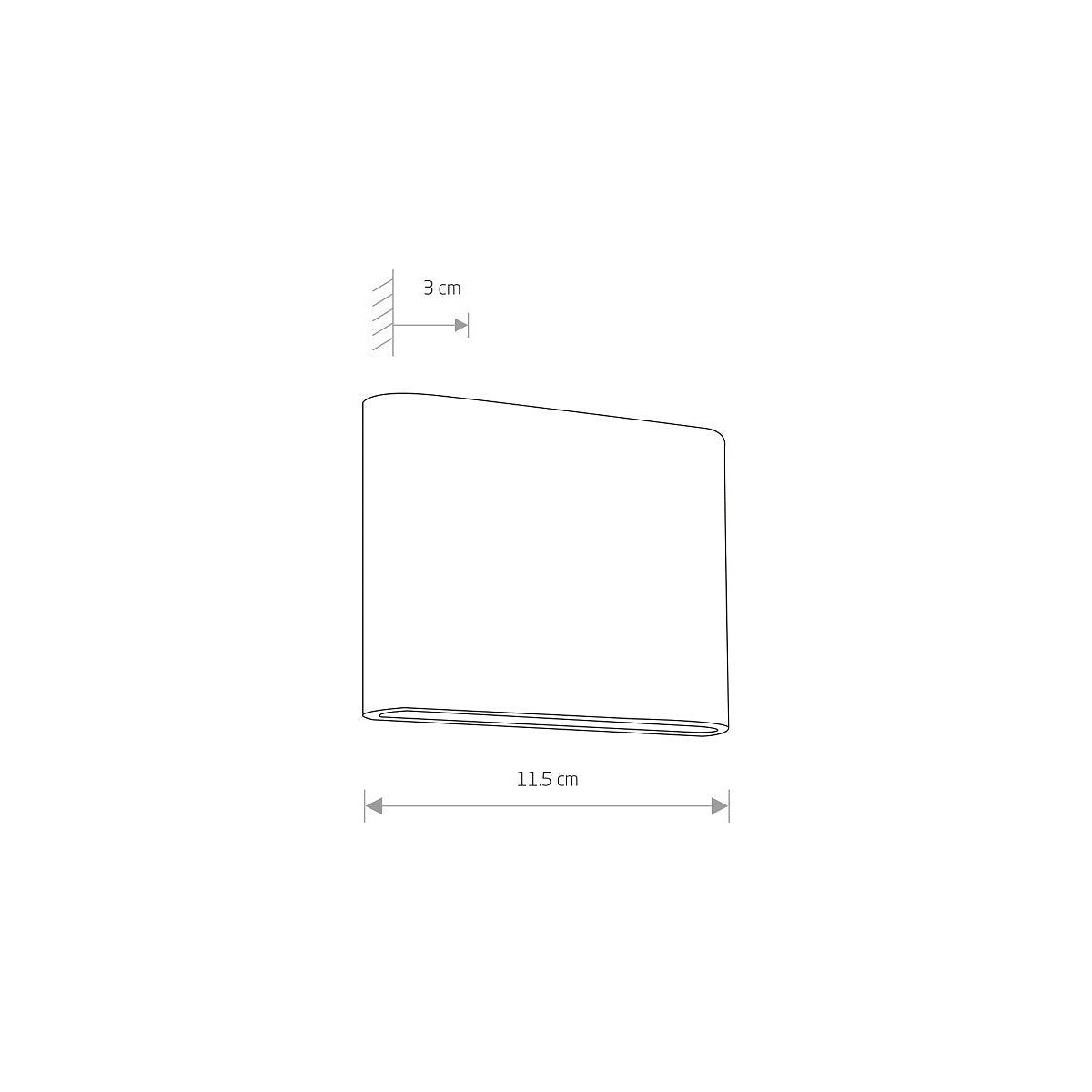 Nowodvorski Lampa ścienna natynkowa SEMI LED 2x3W 50/60Hz IP54 - Szkło - Grafitowy 6775