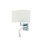 Nowodvorski Kinkiet regulowany z włącznikiem HOTEL LED 1x25W only LED, 1x2.2W LED 50/60Hz - Tkanina - Ecru